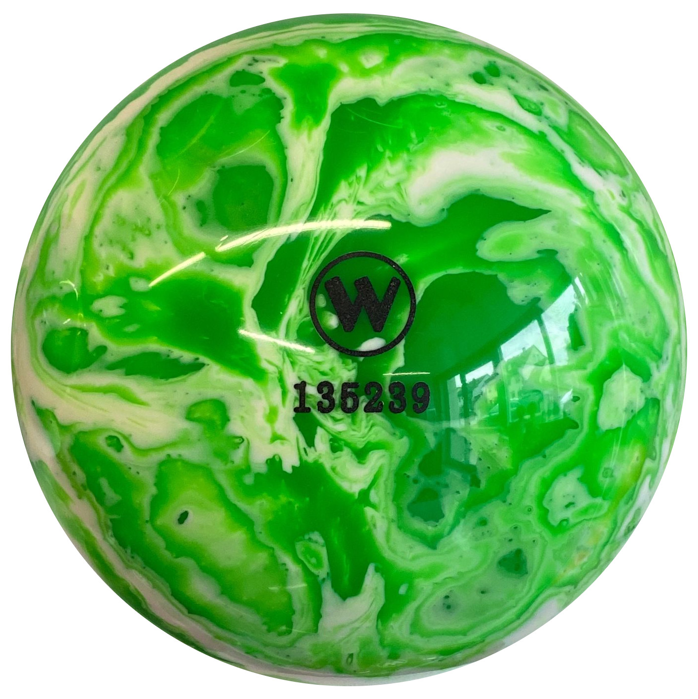 Vollkugel 160mm neongrün/weiss marmoriert  TYP WINNER