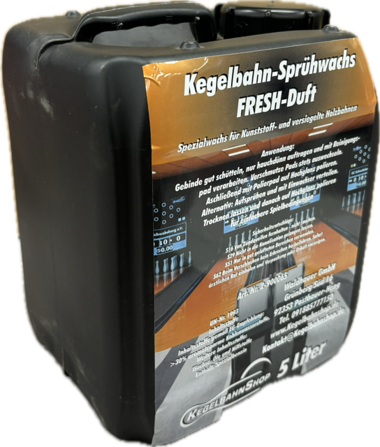 Sprühwachs für Kunststoff- und Holzbahnen 5 Liter mit Fresh-Duft