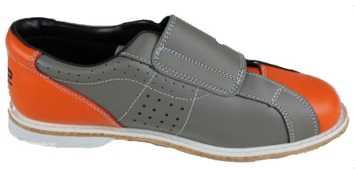 Bowlingschuh Leihschuh mit Klettverschluss Orange/grau