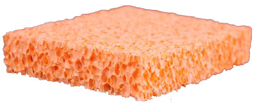Schwamm 10,5cm x 8,5cm x 2cm Farbe orange