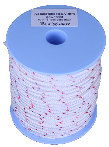 Kegelstellseil GEWACHST Winner Spule 50m weiss