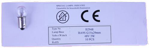 Glühlampe 48V 5W Spellmann 10er Pack