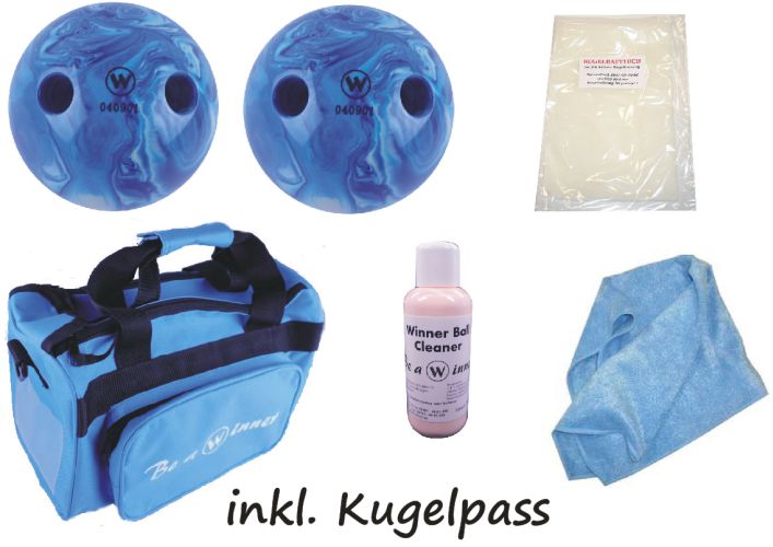 Sportkegler Kugelset Lochkugel 160mm Winner MARMORIERT