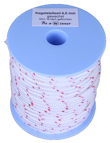 Kegelstellseil GEWACHST Winner Spule 50m weiss