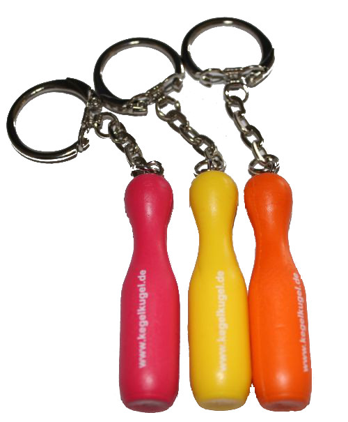 25er Set Schlüsselanhänger "Kegel mit Kegelkugel.de Aufdruck !"