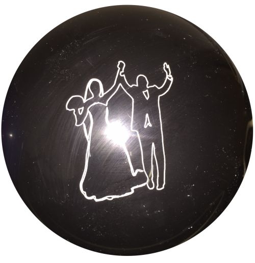 Gravur "Brautpaar" Logo auf Kegelkugel (ohne Kugel)
