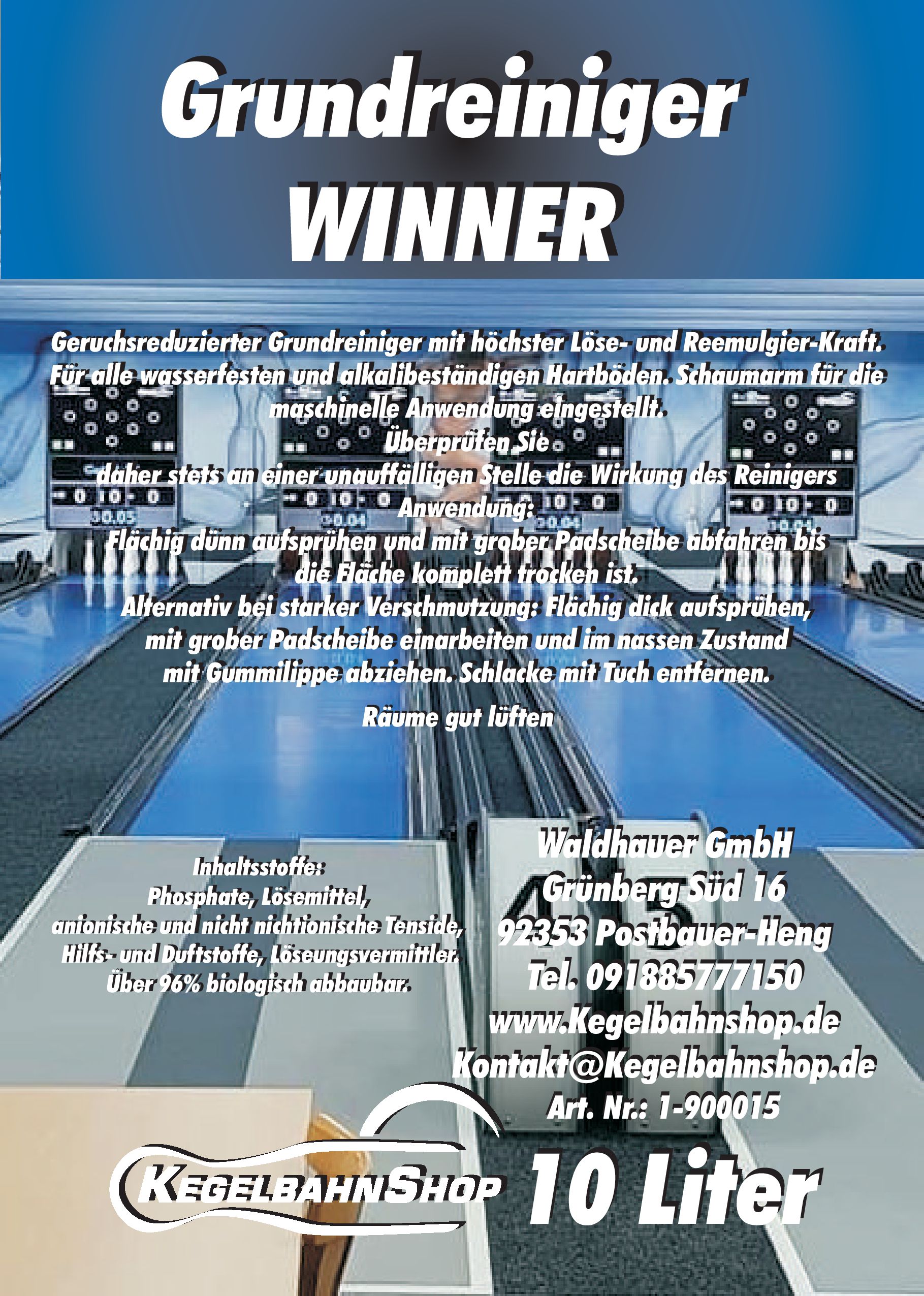 Grundreiniger Winner Powerclean (Wachslöser) 10 Liter