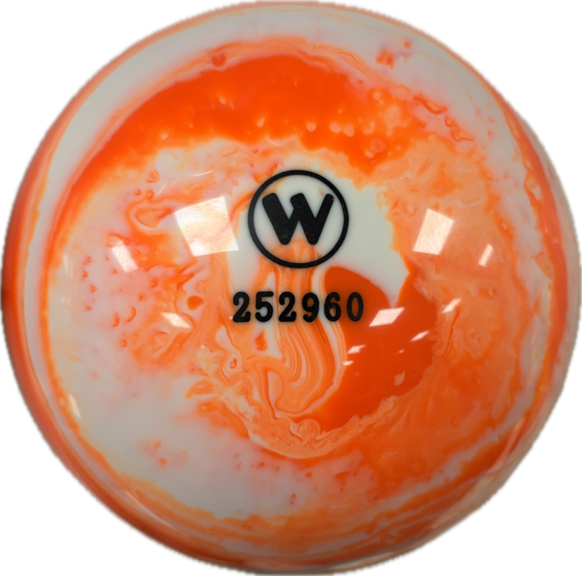 Vollkugel 160mm  weiss/orange marmoriert   TYP WINNER