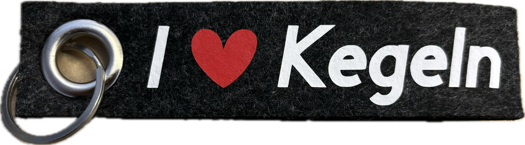 Schlüsselanhänger Filz I Love Kegeln