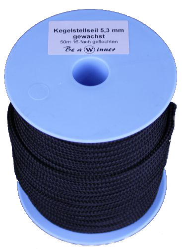 Kegelstellseil GEWACHST Winner Spule 50m schwarz