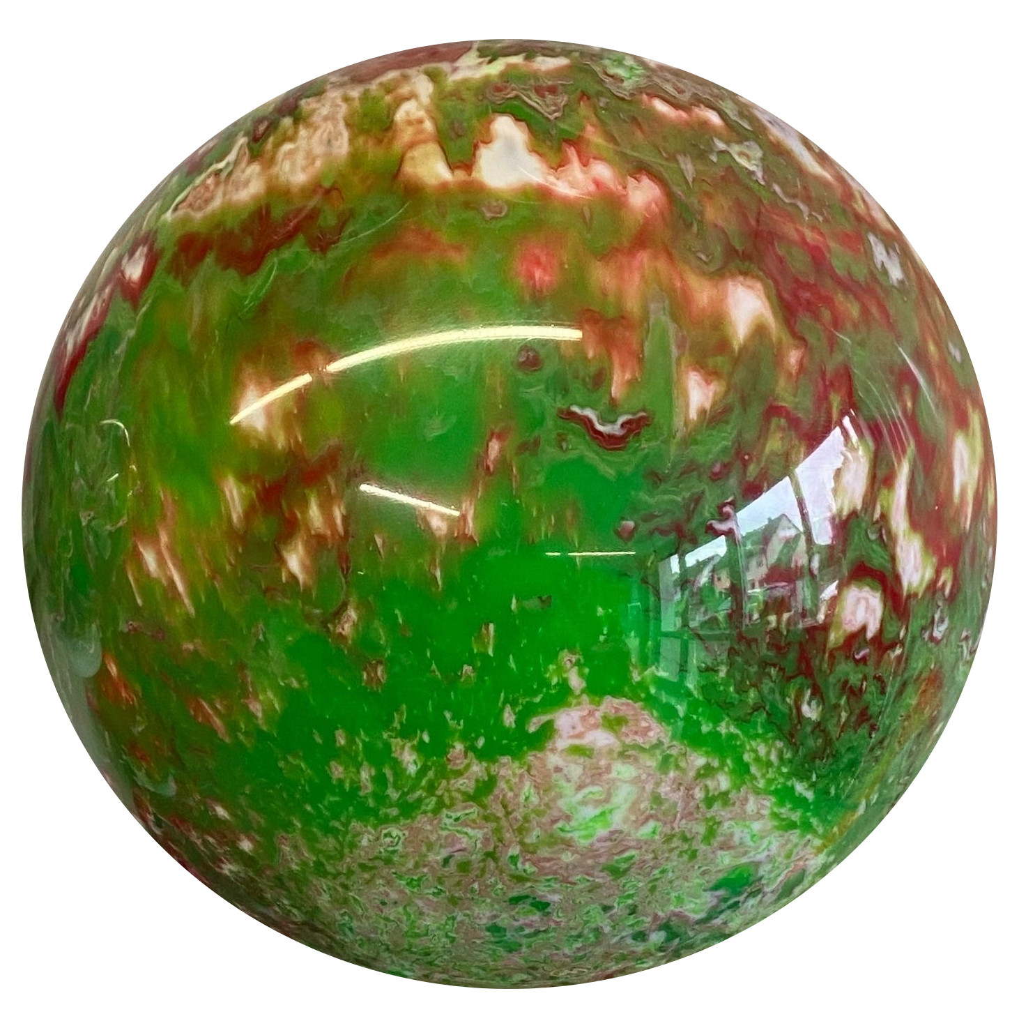 Vollkugel 160mm rot/grün/weiss Sonderfarbe feine Marmorierung TYP WINNER