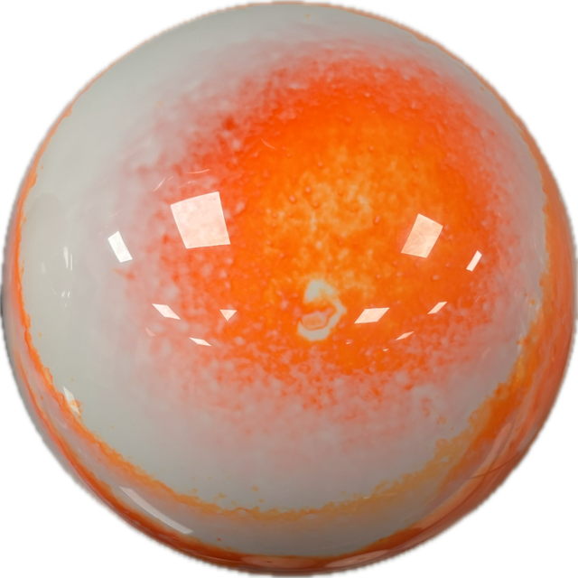 Vollkugel 160mm  weiss/orange marmoriert   TYP WINNER
