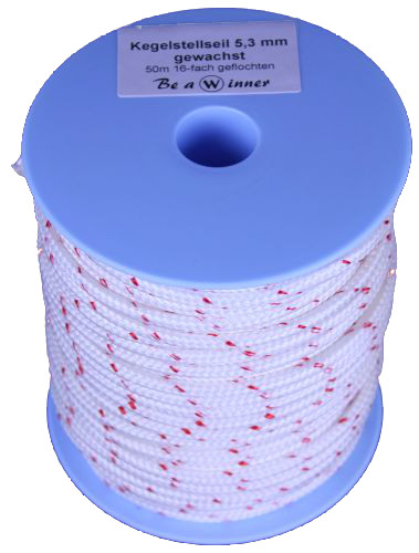 Kegelstellseil GEWACHST Winner Spule 50m weiss