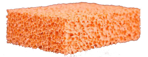 Schwamm 120mm x 80mm x 35mm Farbe orange