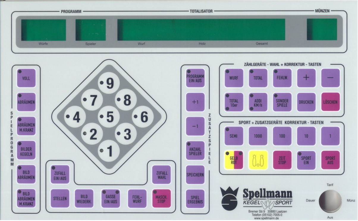 Spellmann Tastaturfolie auf Trägerplatte MS Plus